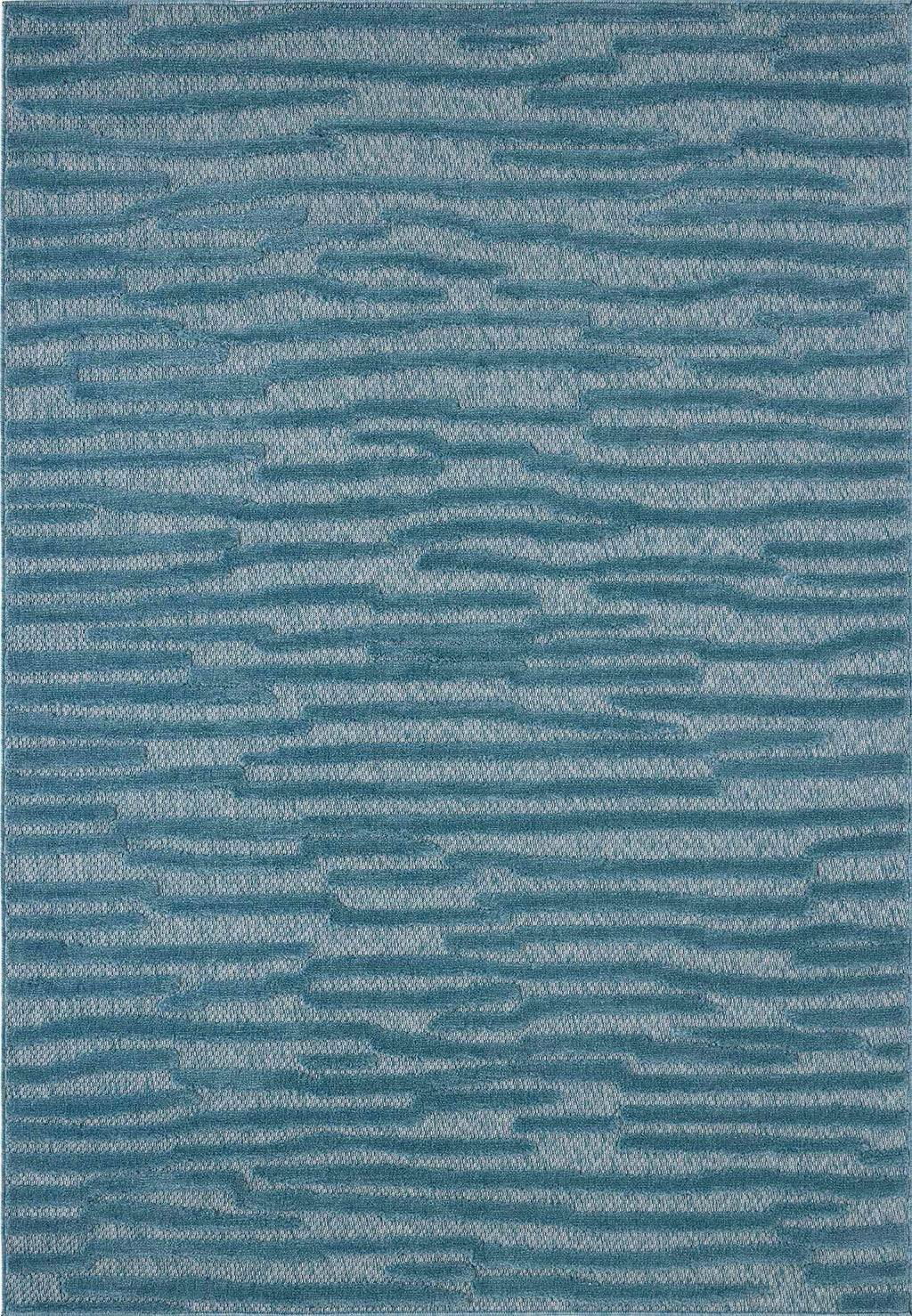 Alfombra Santorini 990 - Estampado gráfico - Turquesa - Interior / Exterior