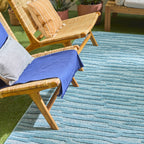Alfombra Santorini 990 - Estampado gráfico - Turquesa - Interior / Exterior
