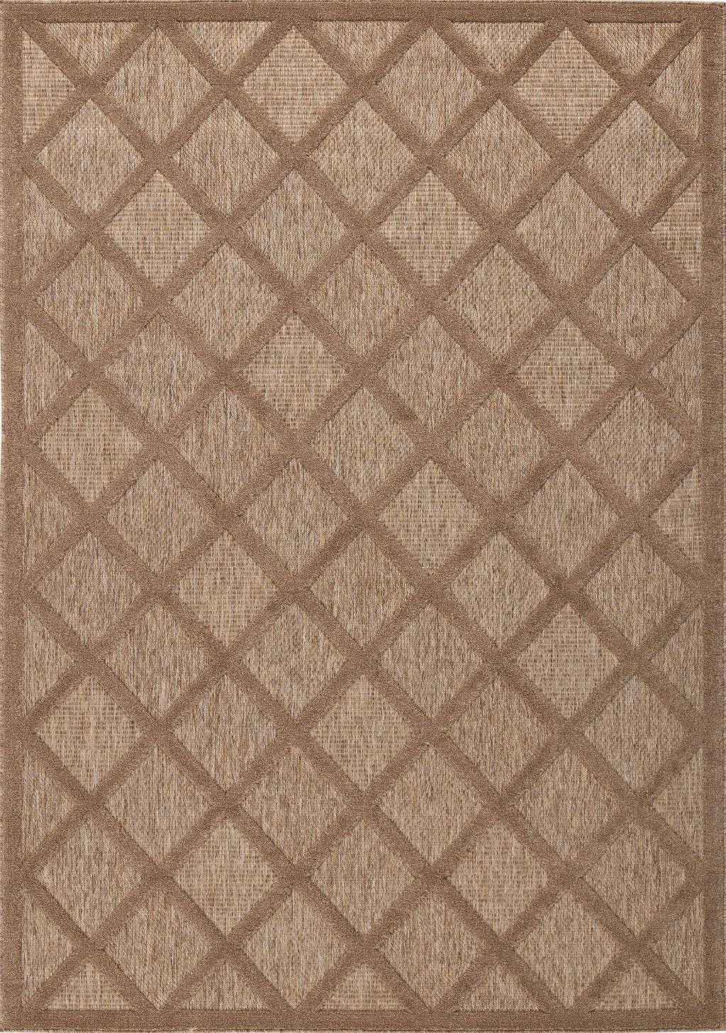 Alfombra Santorini 991 - Estampado gráfico - Beige - Interior / Exterior