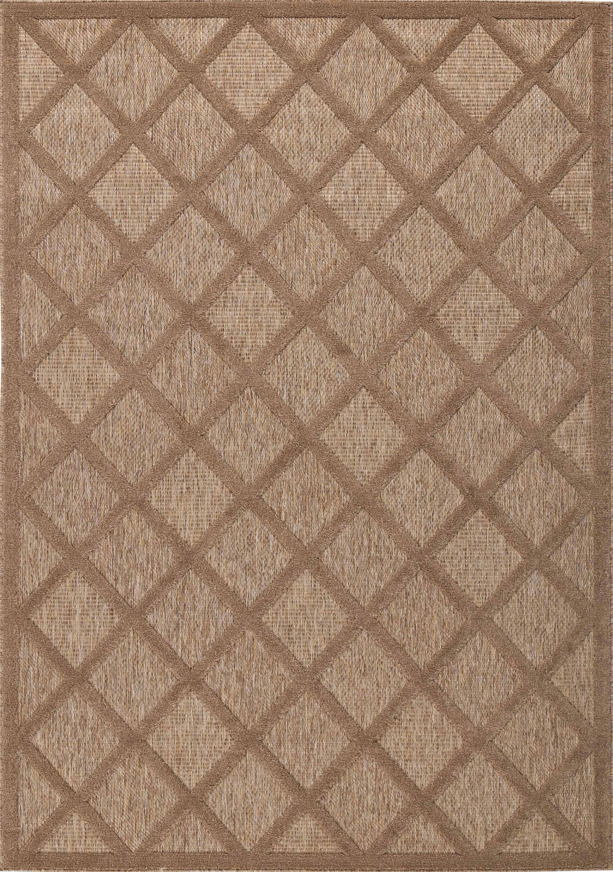 Alfombra Santorini 991 - Estampado gráfico - Beige - Interior / Exterior