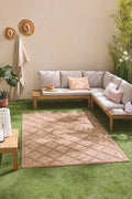 Alfombra Santorini 991 - Estampado gráfico - Beige - Interior / Exterior