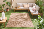 Alfombra Santorini 991 - Estampado gráfico - Beige - Interior / Exterior