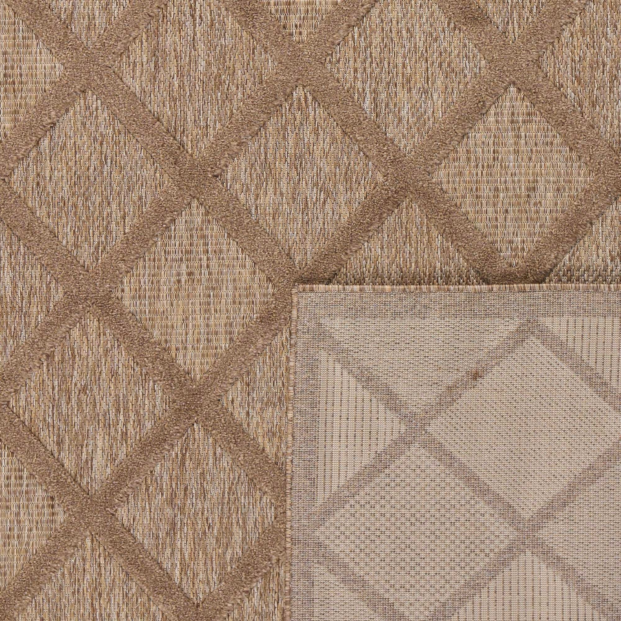 Alfombra Santorini 991 - Estampado gráfico - Beige - Interior / Exterior