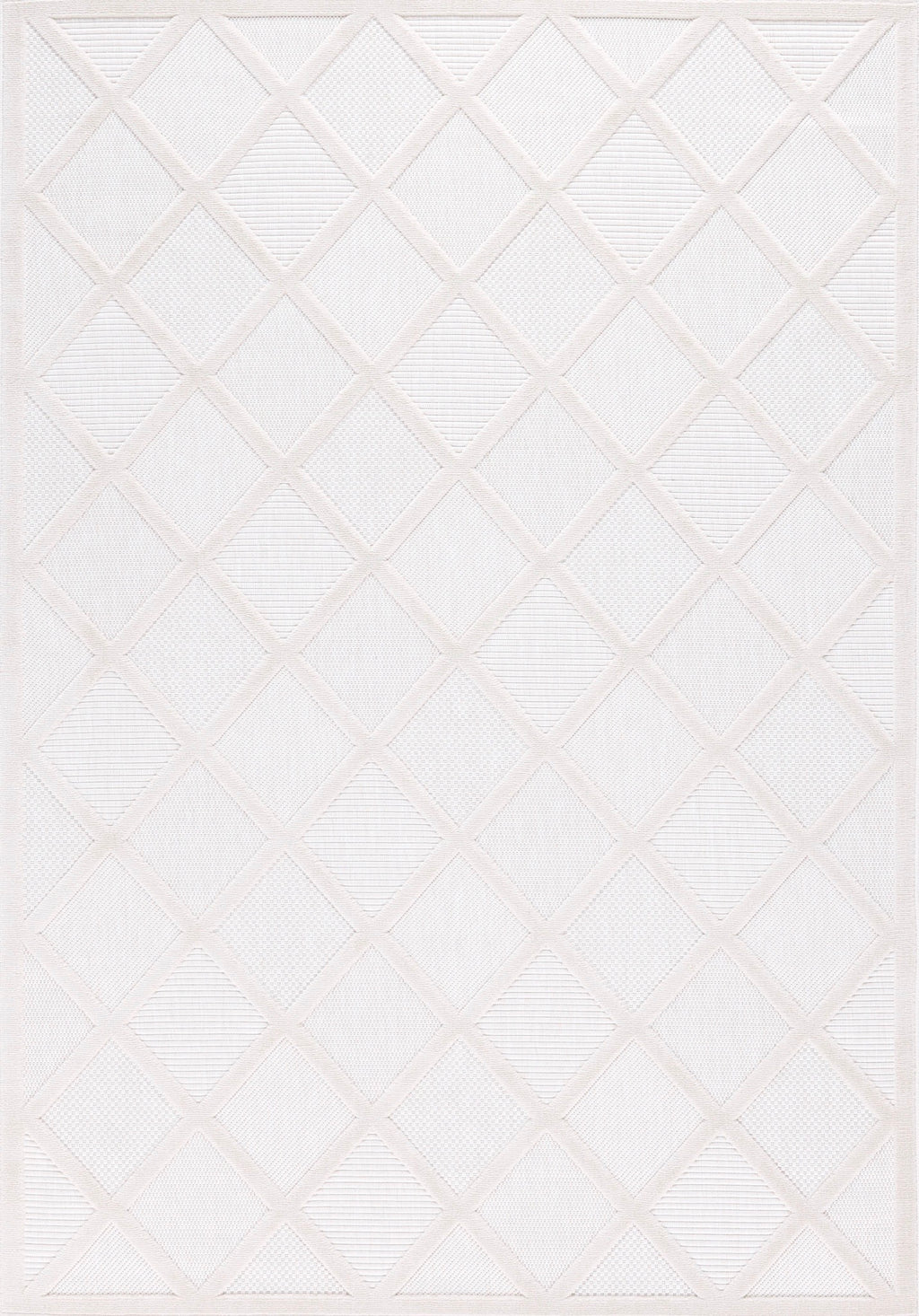 Alfombra Santorini 991 - Estampado gráfico - Blanco - Interior / Exterior
