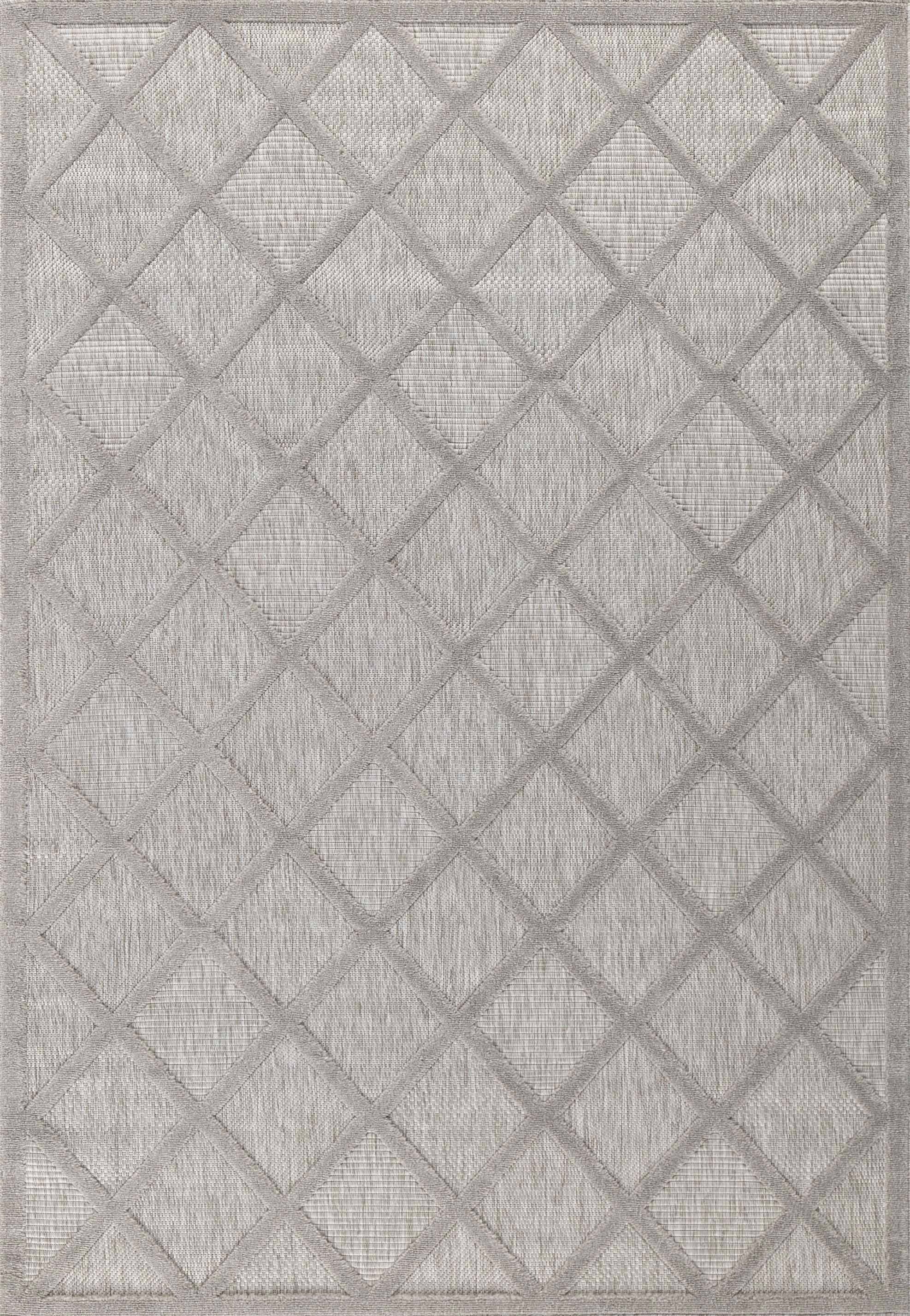 Alfombra Santorini 991 - Diseño Gráfico - Gris - Interior / Exterior