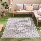 Alfombra Santorini 991 - Diseño Gráfico - Gris - Interior / Exterior