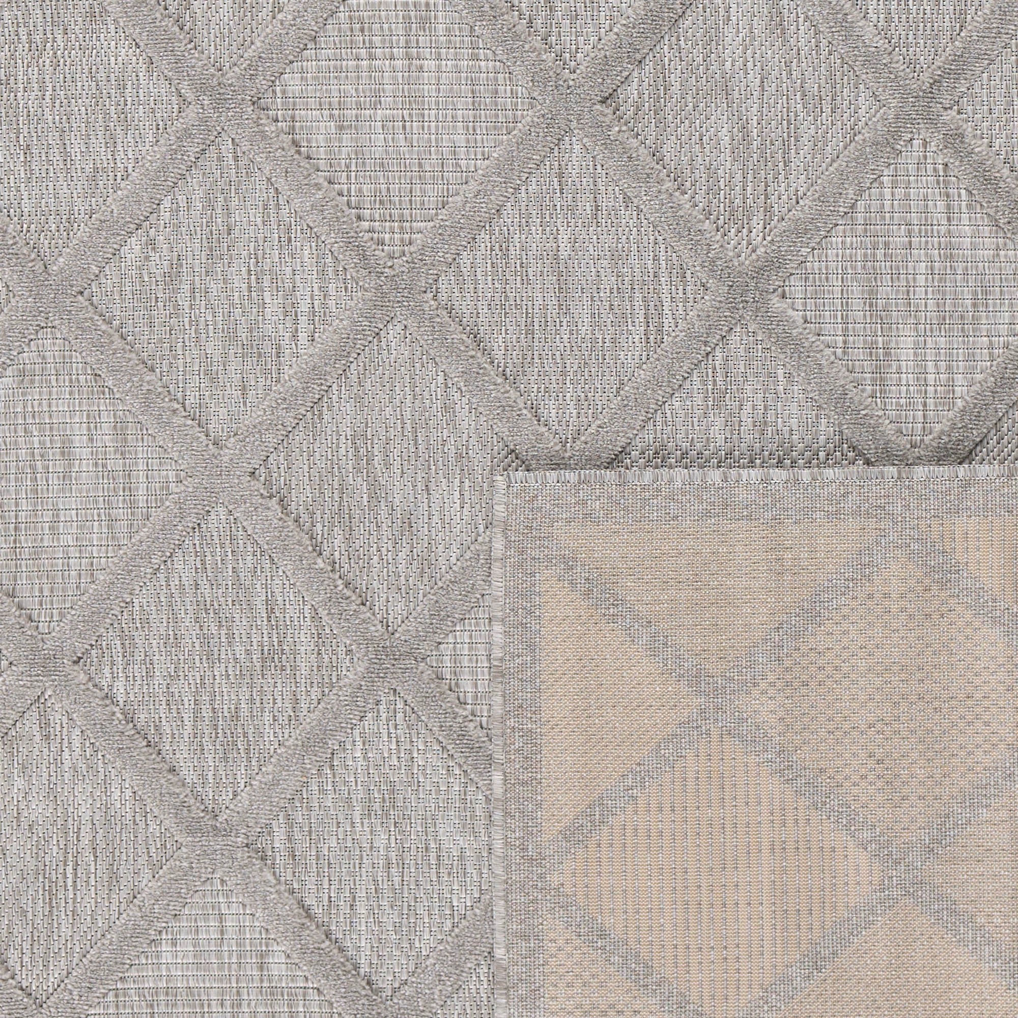 Alfombra Santorini 991 - Diseño Gráfico - Gris - Interior / Exterior