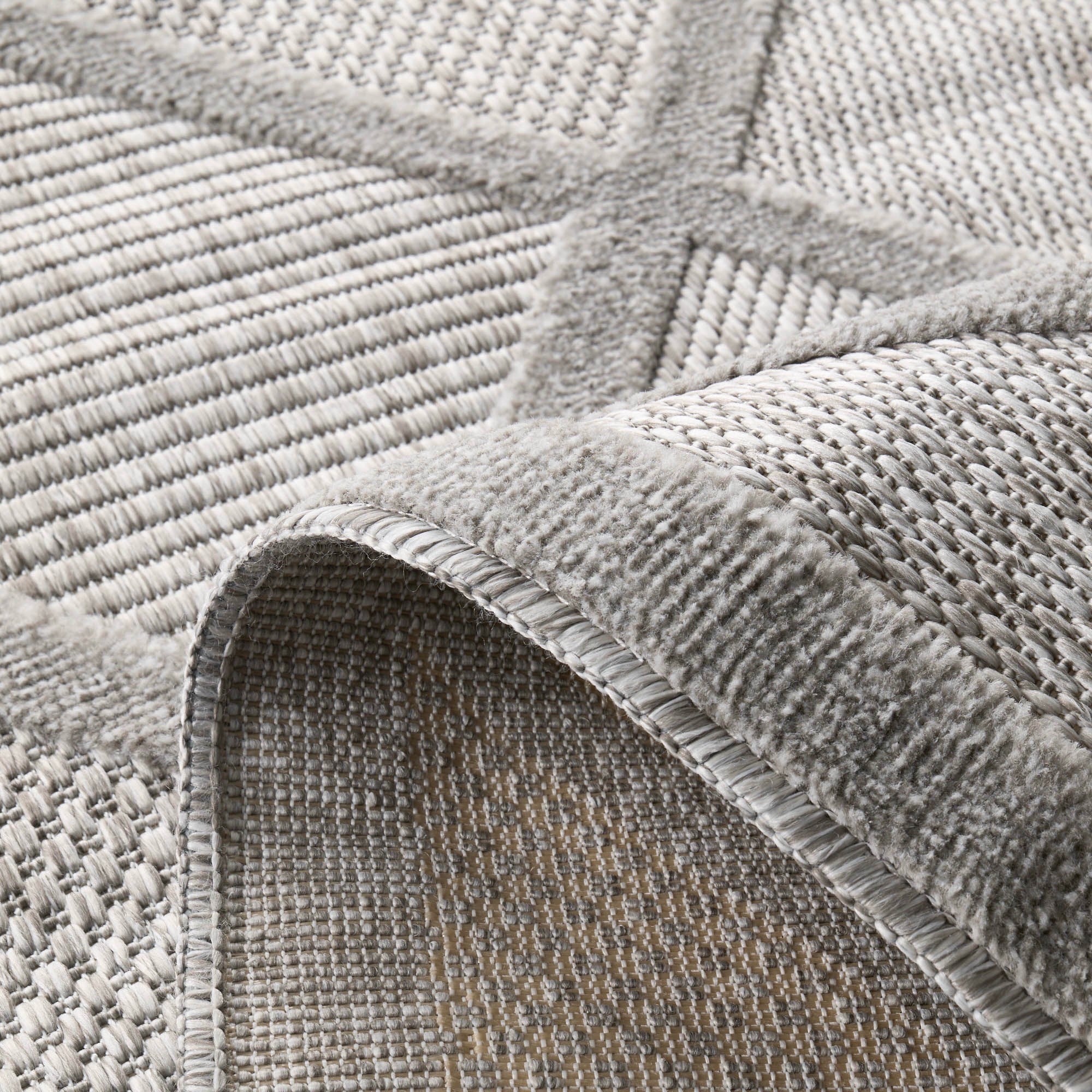 Alfombra Santorini 991 - Diseño Gráfico - Gris - Interior / Exterior