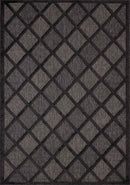 Tapis Santorini 991 - Motif Graphique - Noir - Intérieur / Extérieur