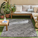 Tapis Santorini 991 - Motif Graphique - Noir - Intérieur / Extérieur