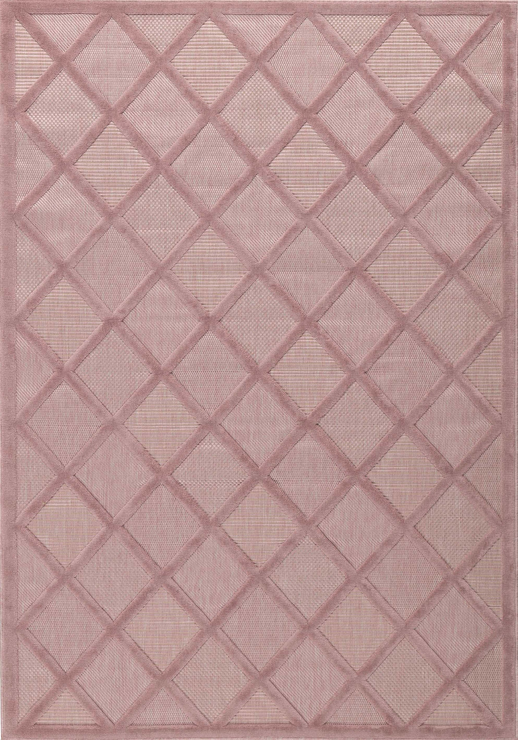 Alfombra Santorini 991 - Estampado gráfico - Rosa - Interior / Exterior