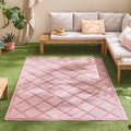 Alfombra Santorini 991 - Estampado gráfico - Rosa - Interior / Exterior