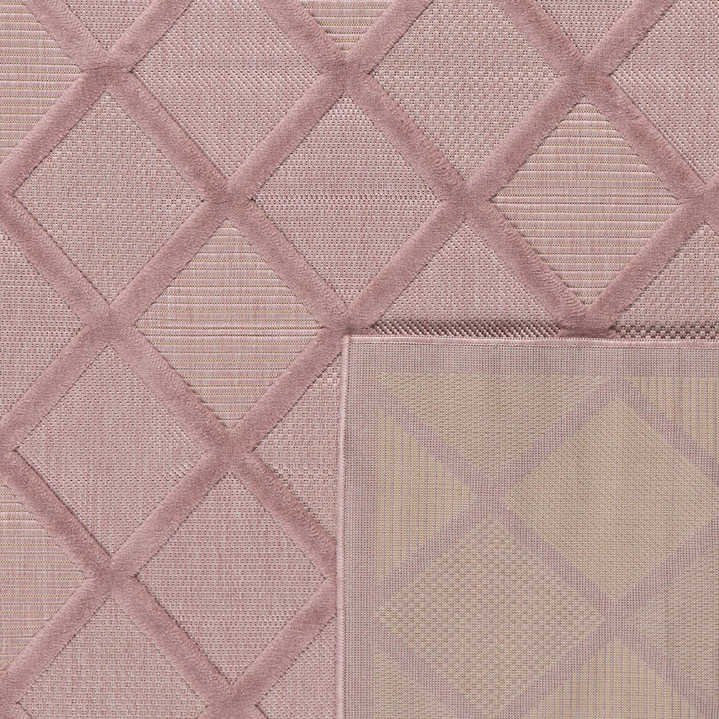 Alfombra Santorini 991 - Estampado gráfico - Rosa - Interior / Exterior