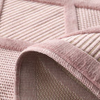 Alfombra Santorini 991 - Estampado gráfico - Rosa - Interior / Exterior