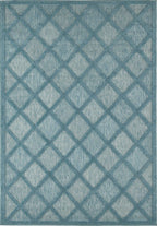 Alfombra Santorini 991 - Estampado gráfico - Turquesa - Interior / Exterior