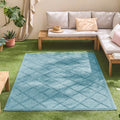 Alfombra Santorini 991 - Estampado gráfico - Turquesa - Interior / Exterior