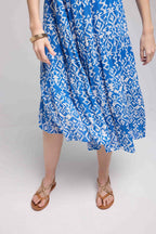Robe Midi Manches Courtes - Bleu