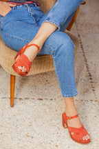 Sandalias Florbella - Piel de Serraje - Naranja Especiado