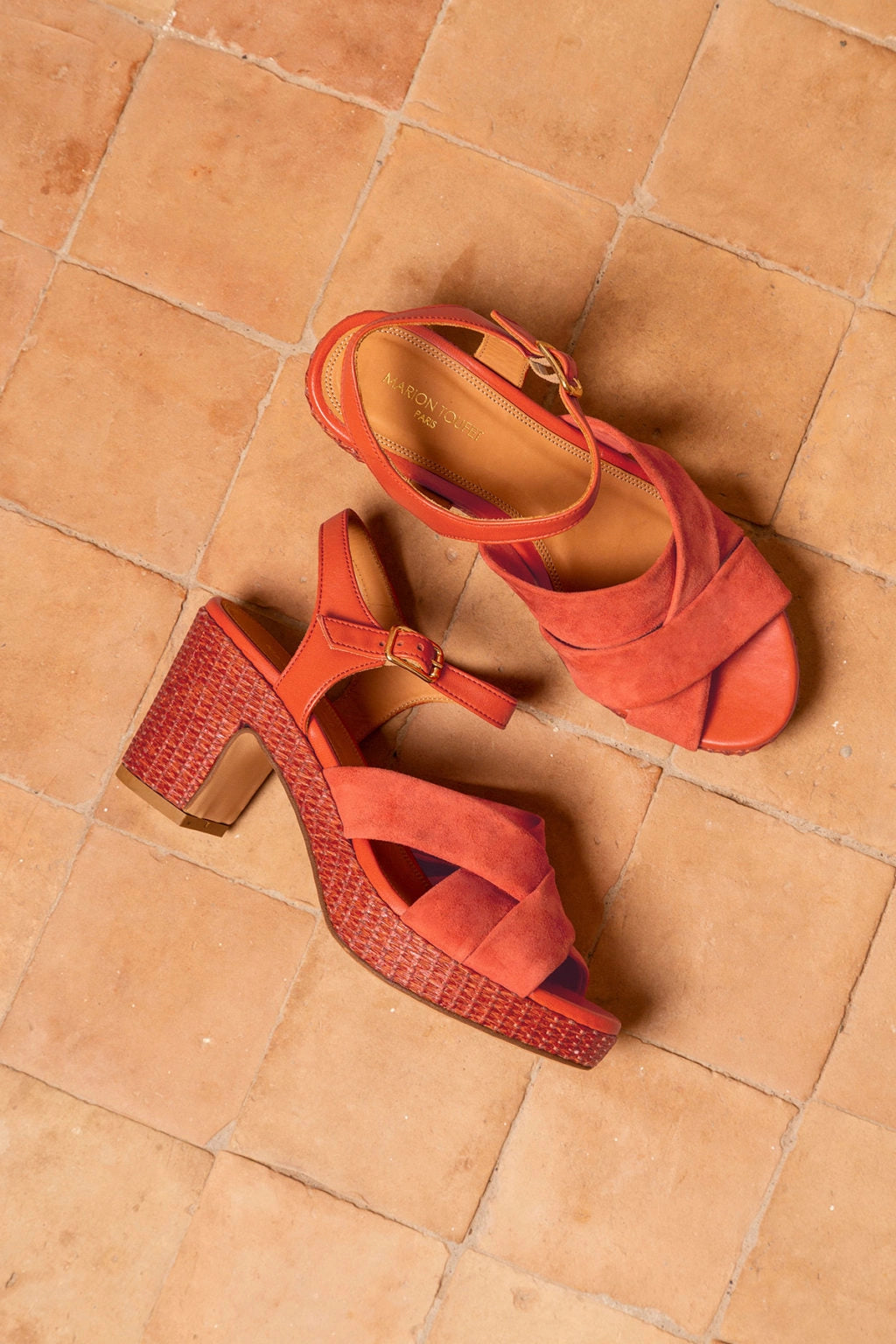 Sandalias Florbella - Piel de Serraje - Naranja Especiado