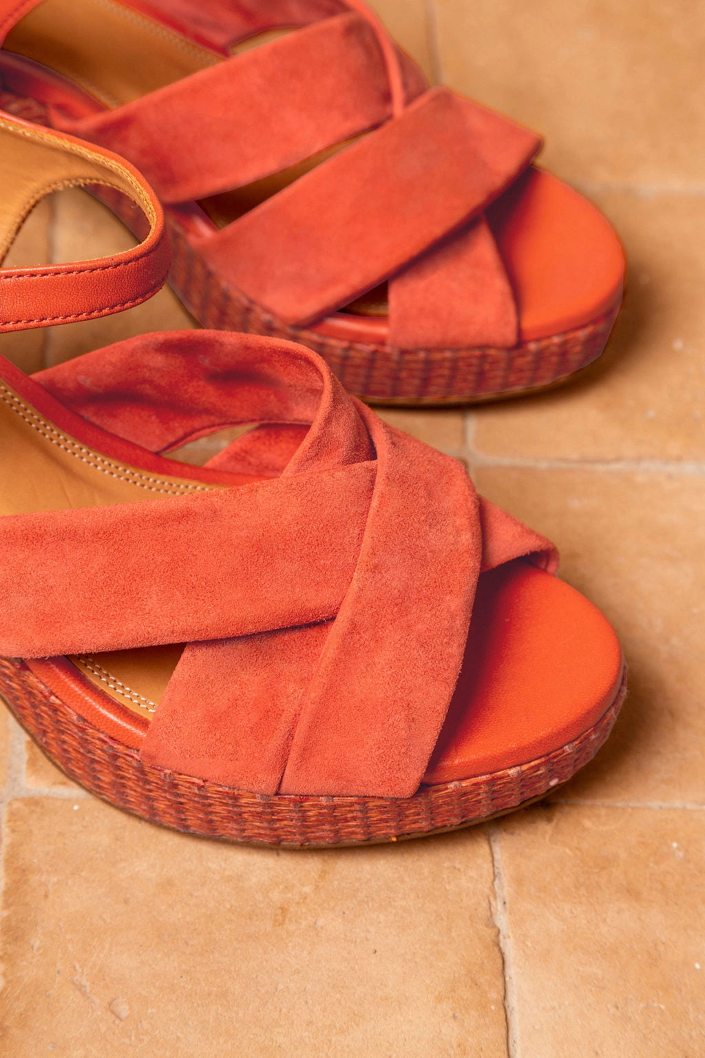 Sandalias Florbella - Piel de Serraje - Naranja Especiado