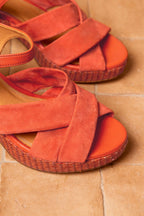 Sandalias Florbella - Piel de Serraje - Naranja Especiado