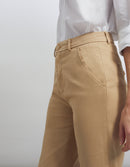 Reiko - Pantalon Basic Sandy Highwaist Cropped - Beige - Femme