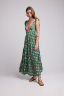 Vestido largo sin mangas - Verde Naranja