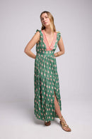 Vestido largo sin mangas - Verde Naranja