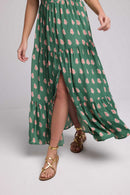 Vestido largo sin mangas - Verde Naranja