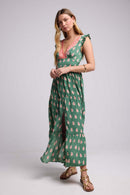 Vestido largo sin mangas - Verde Naranja