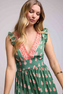 Vestido largo sin mangas - Verde Naranja