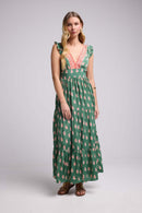 Vestido largo sin mangas - Verde Naranja