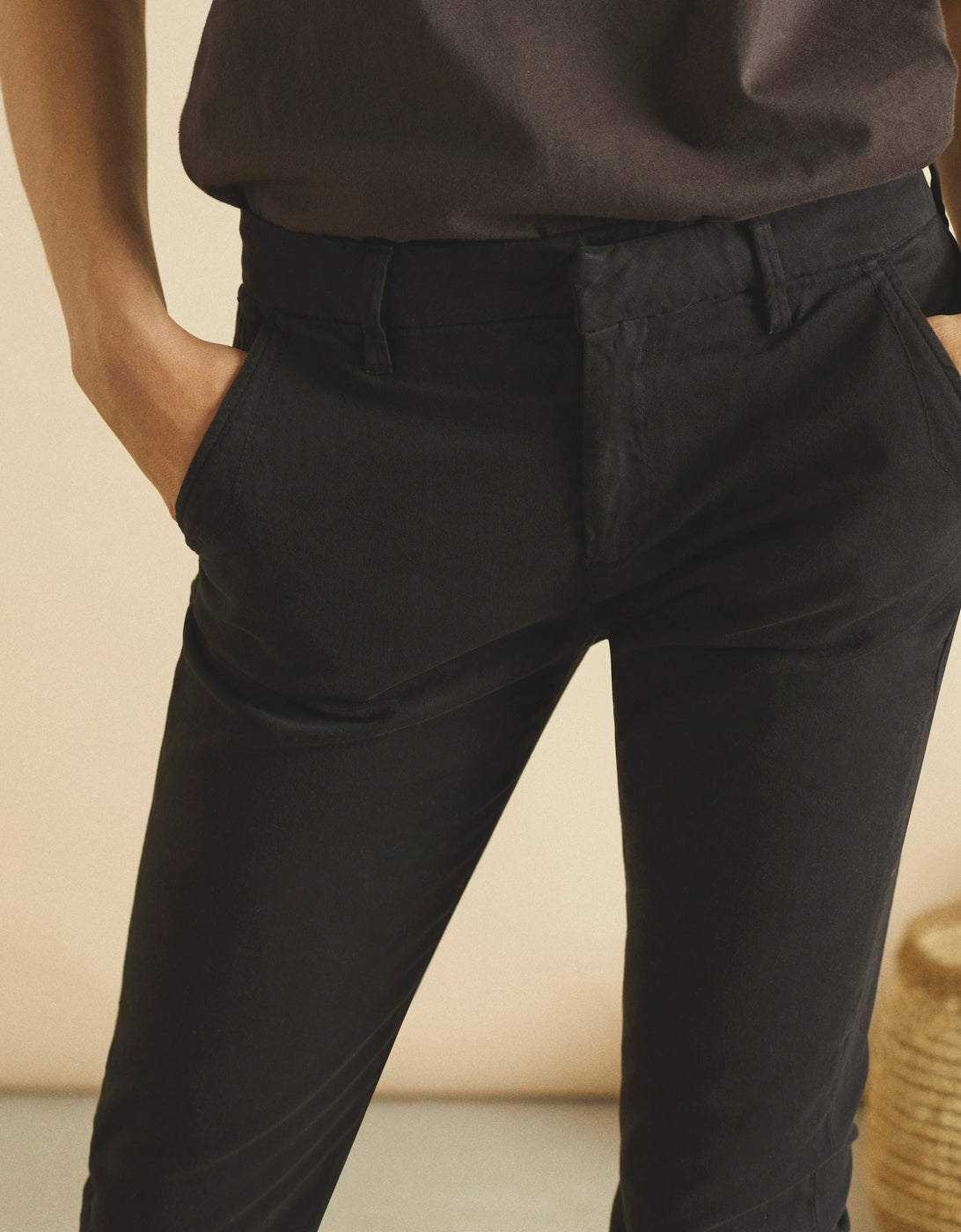 Sandy 2 Basic Chino Trousers - Black - Women