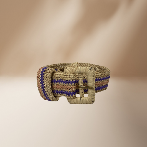 Ceinture Saneya - Beige & Blue & Beige