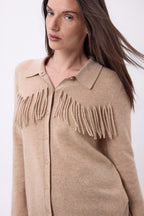 Camisa con flecos delanteros Santa - Beige crema - Mujer