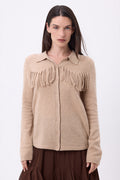 Camisa con flecos delanteros Santa - Beige crema - Mujer