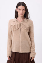 Camisa con flecos delanteros Santa - Beige crema - Mujer