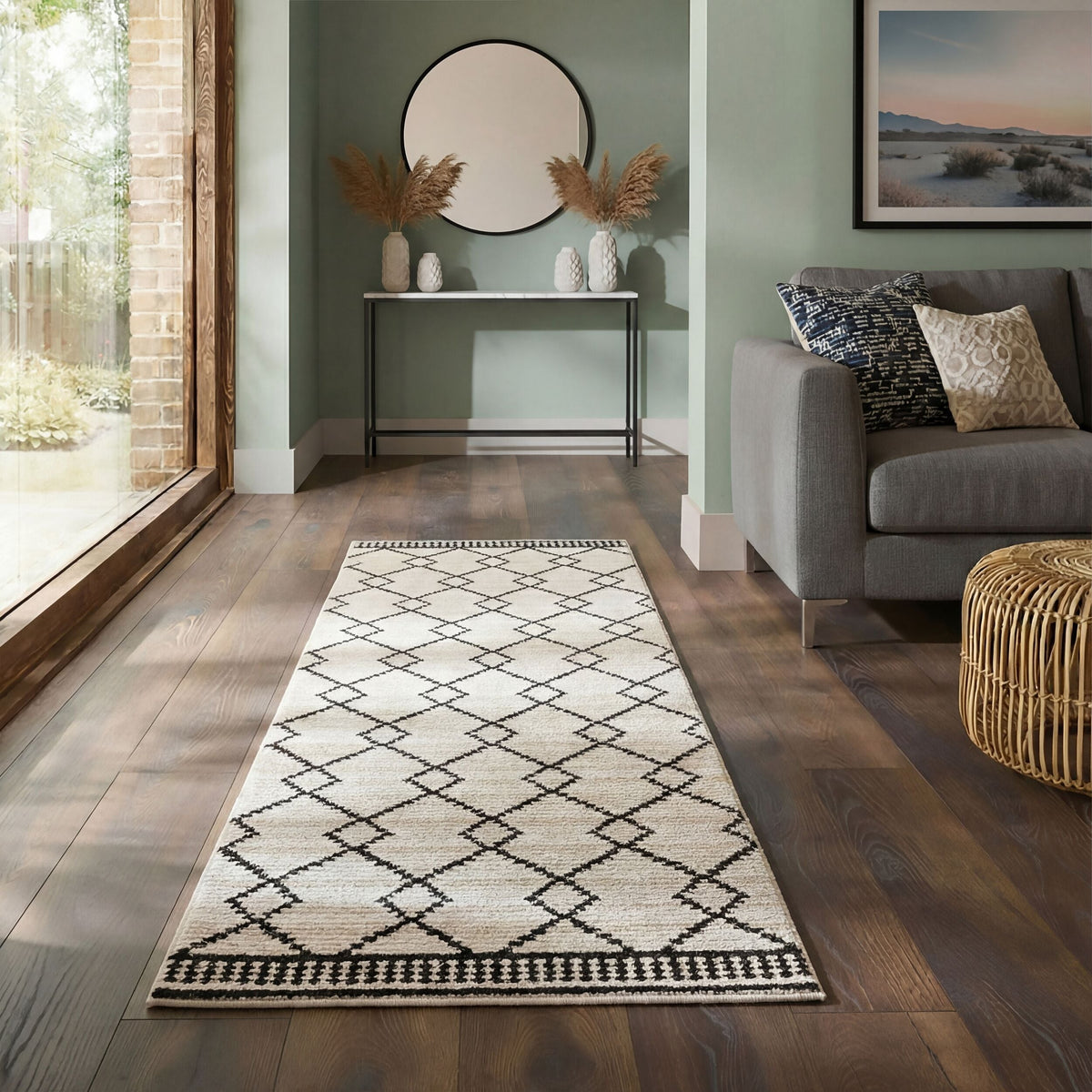 Allia Diamond Modern Runner Rug