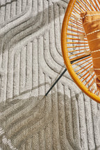 Santorini Gray indoor and outdoor graphic pattern rug: SAN989GRI Nazar rugs