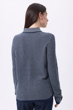 Camisa de rayas Sassy - Azul marino blanco - Mujer