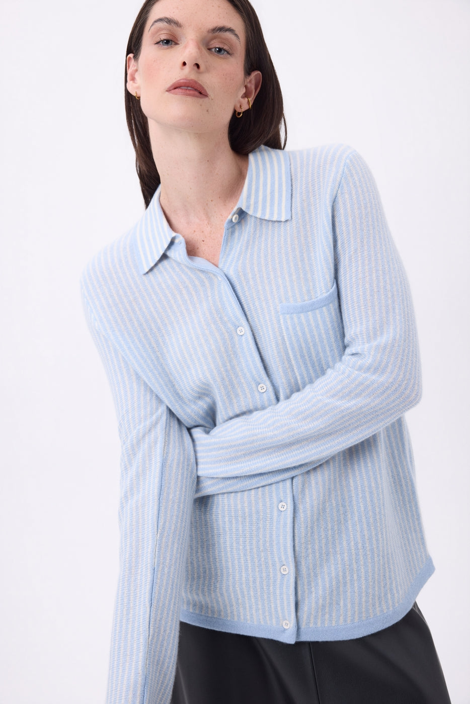 Chemise À Rayure Sassy - Bleu Ciel Blanc - Femme