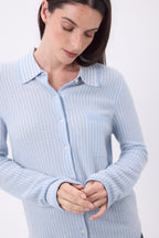 Chemise À Rayure Sassy - Bleu Ciel Blanc - Femme