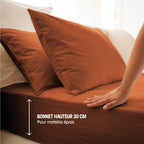 Drap housse satin de coton - 3 coloris au choix