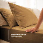Drap housse satin de coton - 3 coloris au choix