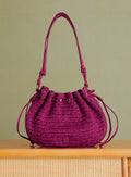 Sauline Raffia Bag - Fuchsia