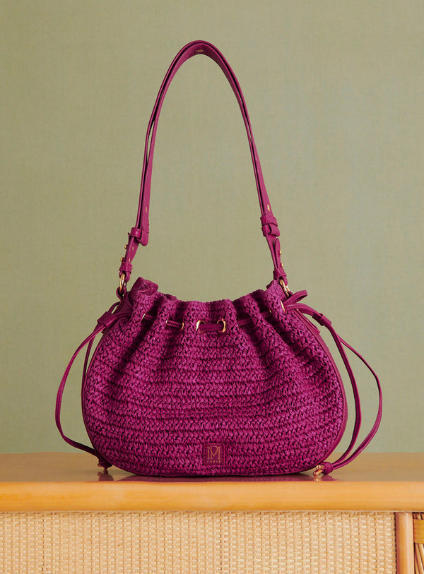 Sauline Raffia Bag - Fuchsia