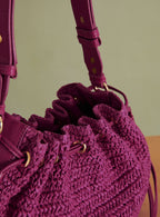 Sauline Raffia Bag - Fuchsia