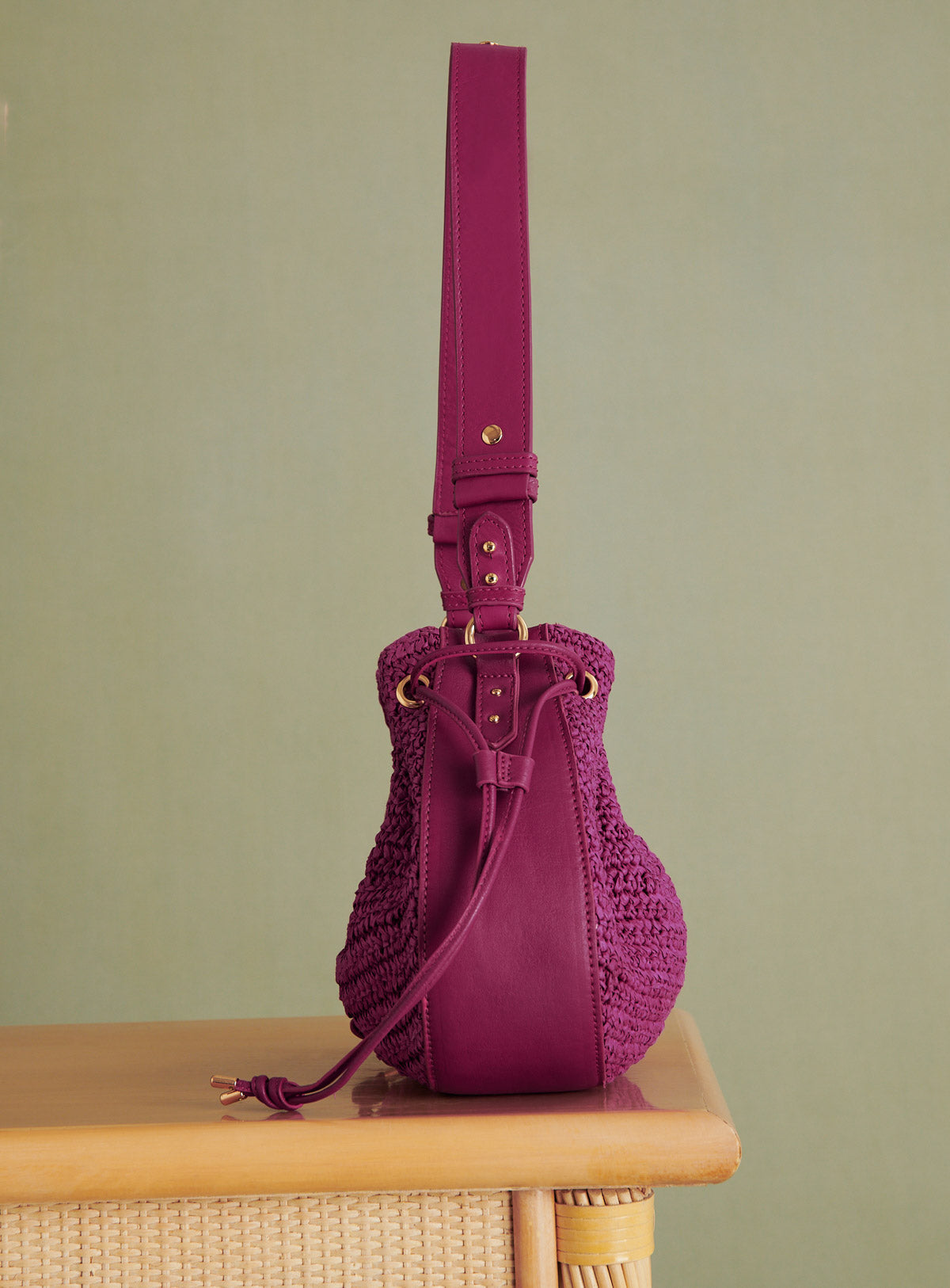 Sauline Raffia Bag - Fuchsia