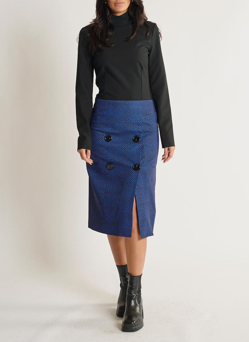 Robe Longue - Noir / Bleu - Femme