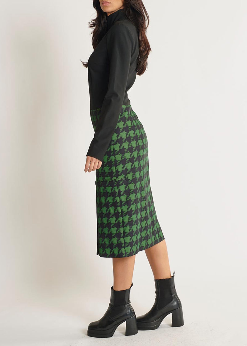 Robe Longue - Noir / Vert - Femme